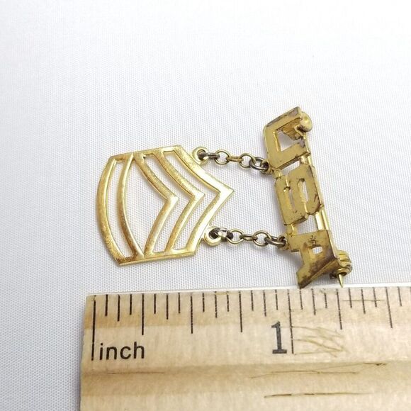 Vintage Sterling Silver USA Sargent Military WWII Brooch Pin, Gold Wash - Picture 5 of 7